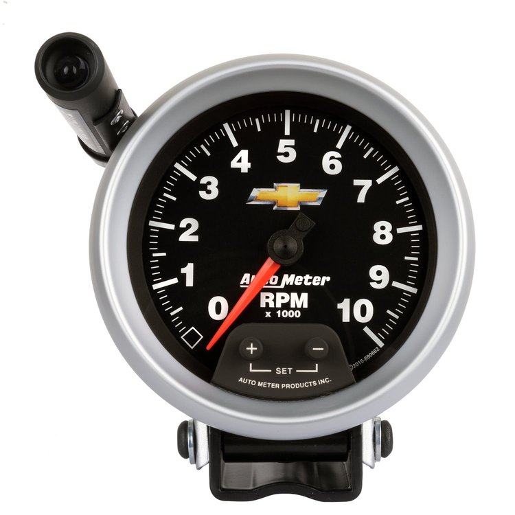 Bowtie Logo 3 3/4 in. Tachometer w/Shift Light