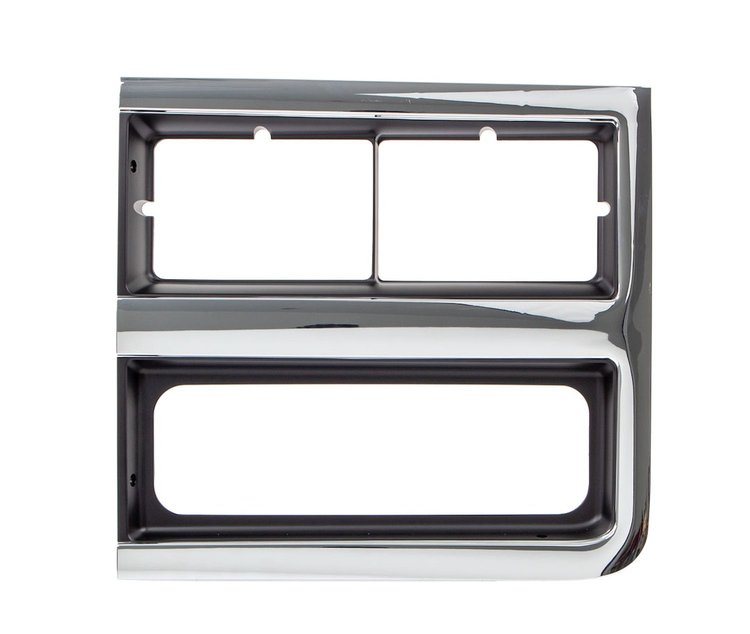 145-4389-4L Premium Headlight Bezel LH Chrome/Dark Gray (Dual Headlights) 89-91 Chevy R/V Blazer Suburban & 1-Ton Trucks