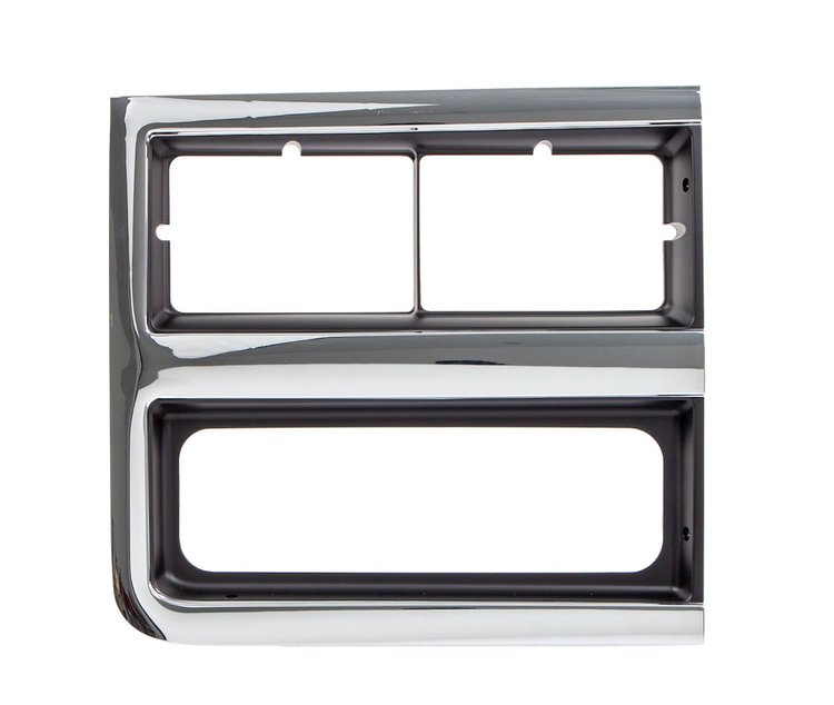 145-4389-4R Premium Headlight Bezel RH Chrome/Dark Gray (Dual Headlights) 89-91 Chevy R/V Blazer Suburban & 1-Ton Trucks