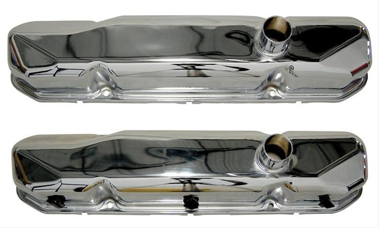 Valve Covers 1964-1965 Mopar Big Block Street Wedge - Chrome Finish