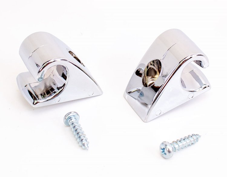 385-4067-2 Sun Visor Retainer Clips (Chrome) LH/RH Pair 67-72 Chevy GMC C/K Truck