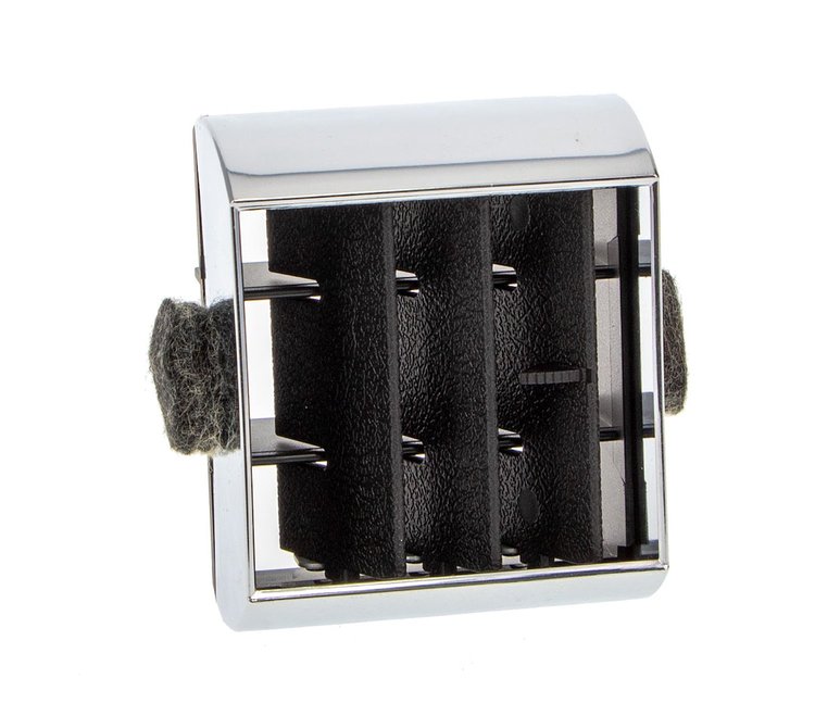 Dash Air Vent Outlet Fits Select 1973-1991 Chevrolet, GMC Models [Black & Chrome, Left/Driver Side]