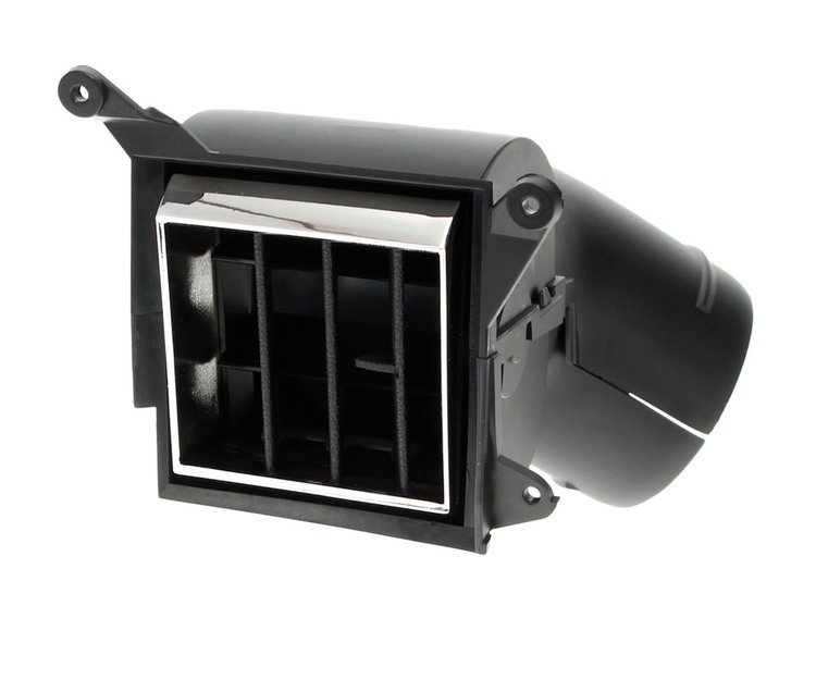 Dash Vent Assembly Fits Select 1973-1991 Chevrolet, GMC Models [Black & Chrome, Left/Driver Side]