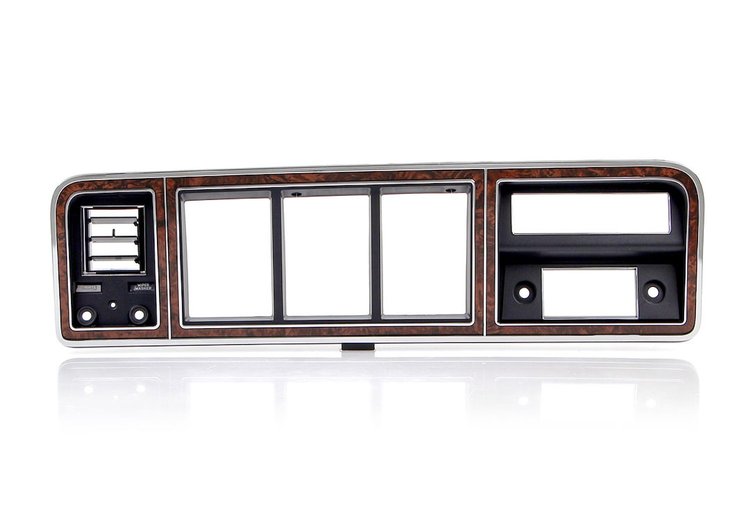 460-4573-WAC Chrome Dash Bezel Woodgrain with AC for 1973-1979 Ford F100, F150, F250, F350 Truck, 1978-1979 Bronco
