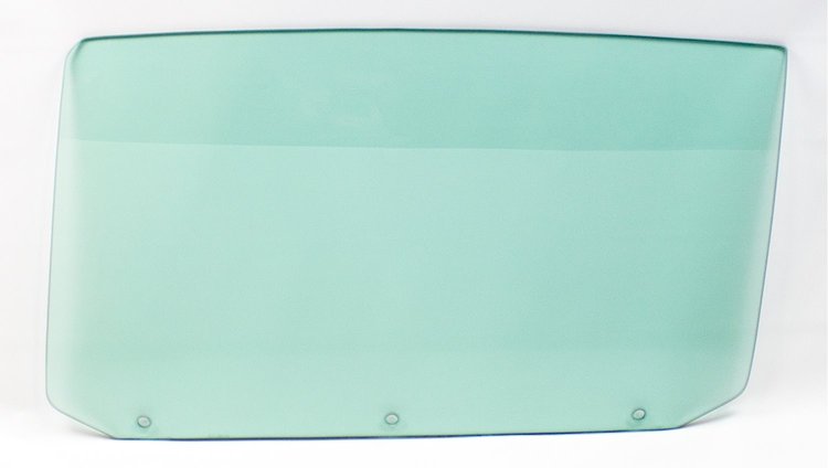 550-3464-3TVL Door Glass w/ 3 Holes, Green Tint, LH, 65 GM A-Body Convertible