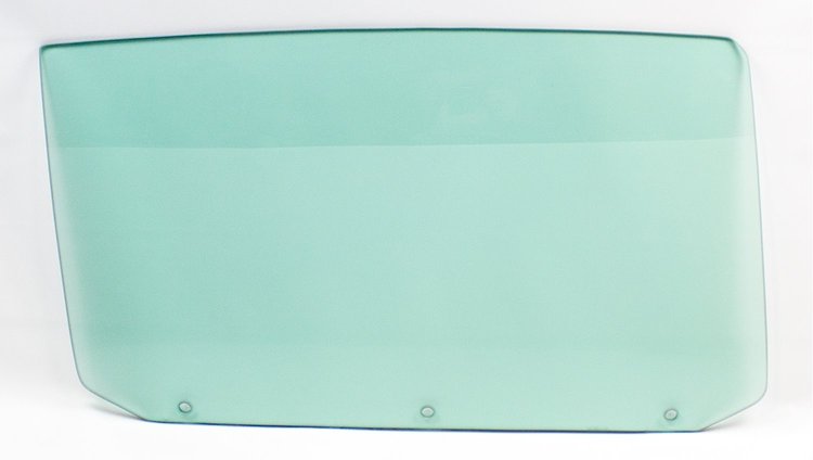 550-3464-3TVR Door Glass w/ 3 Holes, Green Tint, RH, 65 GM A-Body Convertible