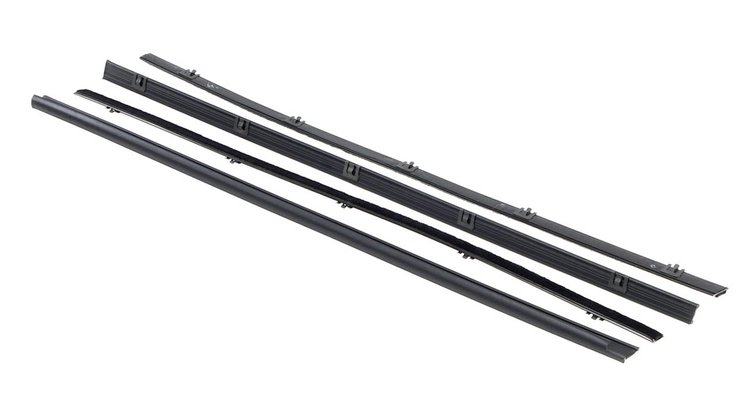 582-4067-1S Front Door Beltline Window Felts w/ Black Bead 4pcs Inner & Outer 67-72 Chevy GMC C/K Trucks Blazer Jimmy Suburban