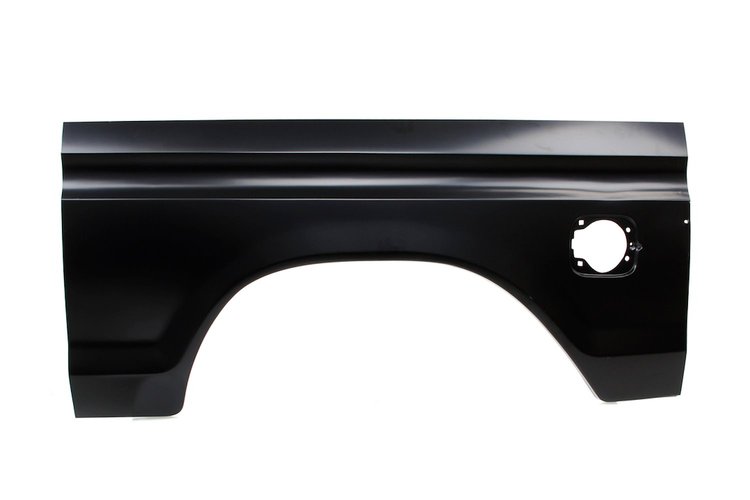 Outer Bedside Repair Panel w/ Square Fuel Filler Hole 1973-1976 Ford F100, F150, F250 Styleside Bed Trucks [Left/Driver Side]