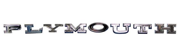 999-1470-91 Taillight Panel Emblem, "Plymouth", 70 Plymouth B-Body