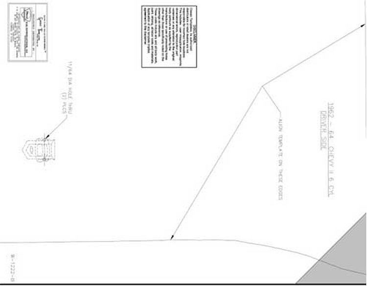 62-64 Nova 6 Cyl. Fender Emblem Template Kit