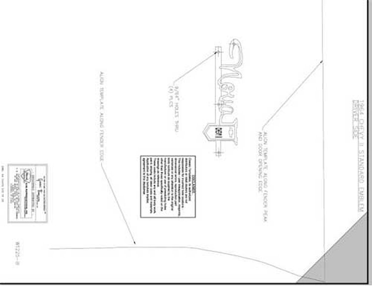 64 Nova Standard Quarter Panel Template Kit