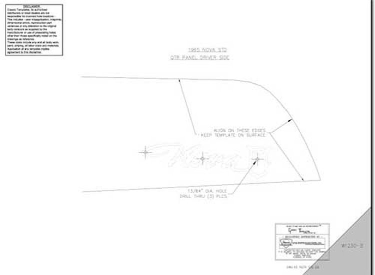 65 Nova Std. Quarter Panel Emblem Template Kit