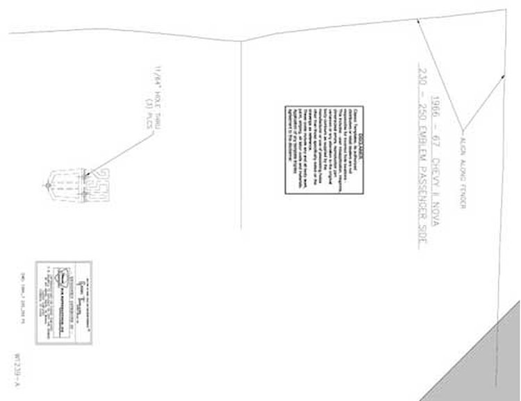 66-67 Nova 230/250 Fender Template Kit