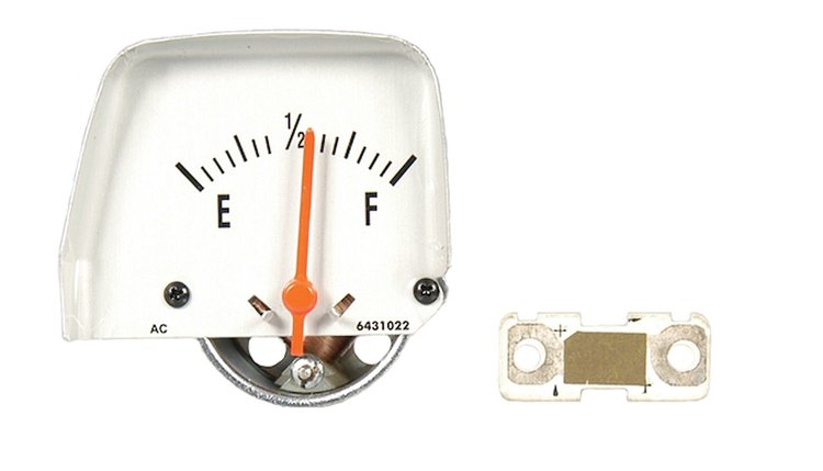 W-581 Console Fuel Gauge, Silver Face, 68-69 Camaro