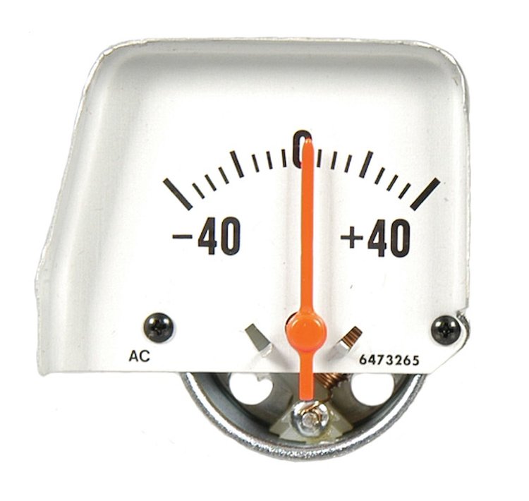 W-583 Console Amp Gauge, Silver Face, 68-69 Camaro