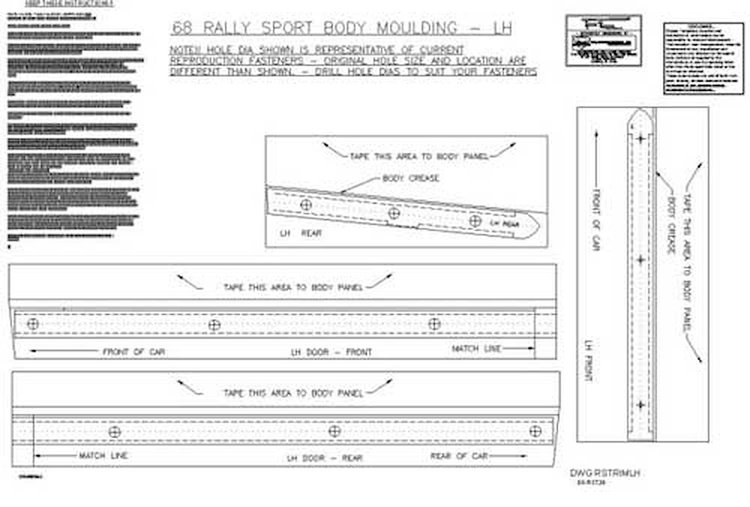 68 RS Lower Body Chrome Template Kit