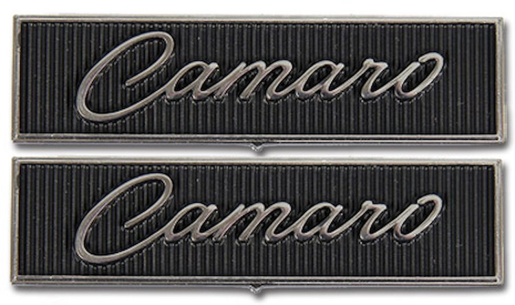 68-69 Std Door Panel Emblems Pair
