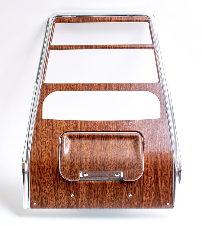 W-984A Center Dash Panel with AC & Ashtray Set, Walnut, 68 Camaro w/ Deluxe Interior