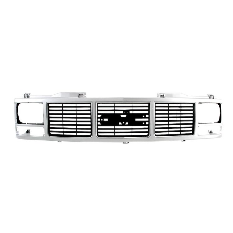 Grille Shell for 1988-1993 GMC C/K Trucks, Suburban w/Single Headlights [Argent/Silver]
