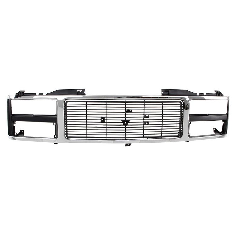 Grille Shell for 1988-1993 GMC C/K Trucks, Suburban w/Dual Headlights [Chrome/Silver/Black]