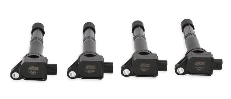 140082K-4 Super Coil Set 2008-2015 Honda Civic/Crosstour/CR-V/Accord 2.4L, Acura ILX 2.4L [Black]