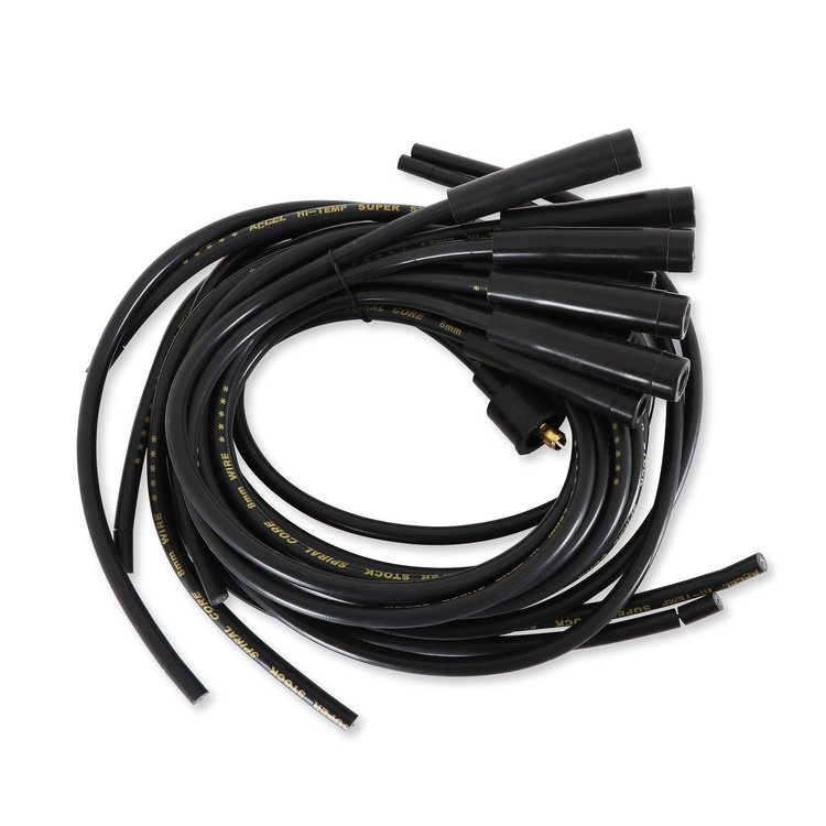 8mm SuperStock Spiral Wire Set Straight Spark Plug Boots