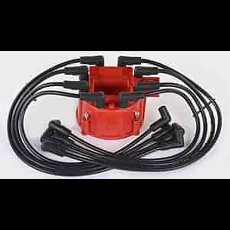"Corrected" Distributor Cap & Spiral Core Wire Kit Red Cap