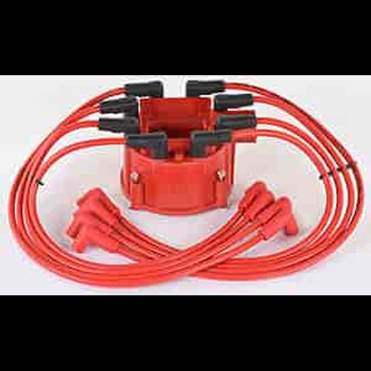 "Corrected" Distributor Cap & Spiral Core Wire Kit Red Cap