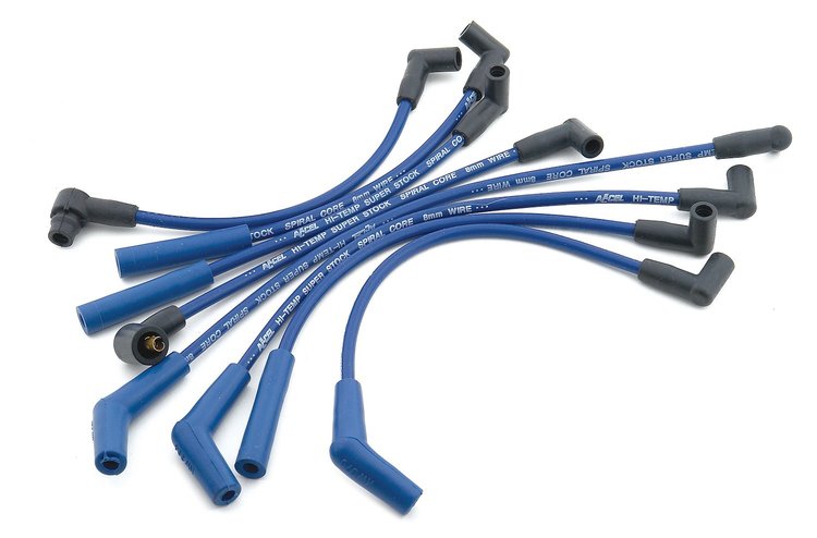 8mm SuperStock Spiral Wire Set 1977-96 Ford Truck 4.9L Blue