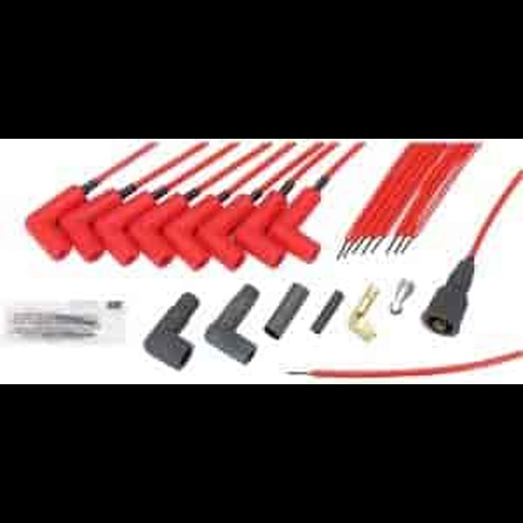 5mm 300+ Ferro-Spiral Race Plug Wires 90° Spark Plug Boots Red