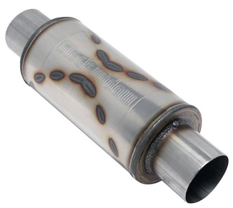 BW0013-2 Widowmaker Muffler, 2.500 in. Diameter, Center Inlet/Center Outlet [10 in. L x 5 in. W]