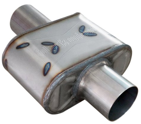 Race Venom "Angry Housewife" Muffler, 3 in. Diameter, Center Inlet/Center Outlet