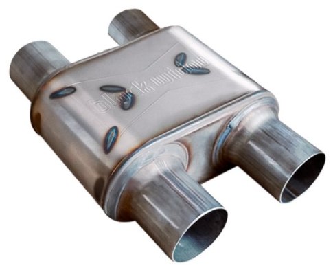 Race Venom "Angry Housewife" Muffler, 3 in. Diameter, Dual Inlet/Dual Outlet