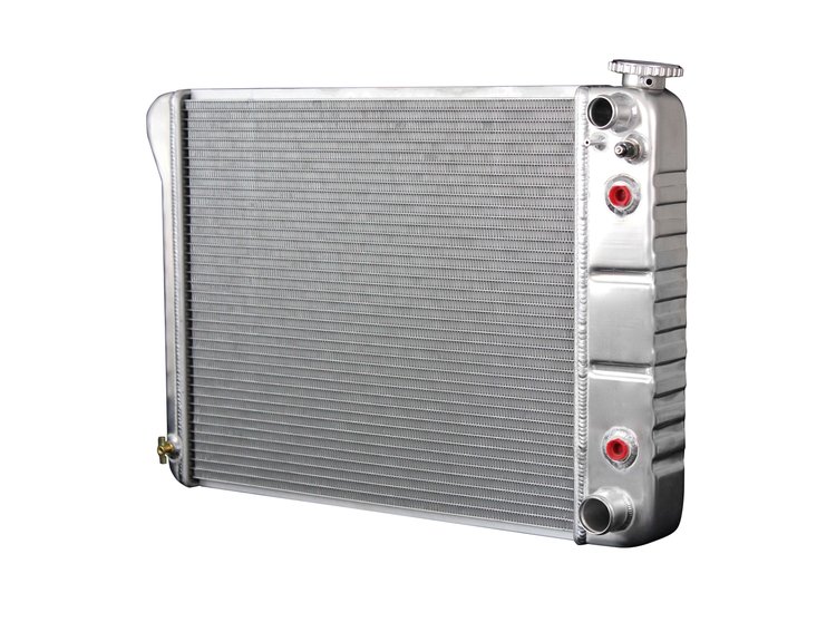 2-Row Aluminum Direct Fit Radiator with Transmission Cooler for 1968-1972 Chevy Nova [Natural]