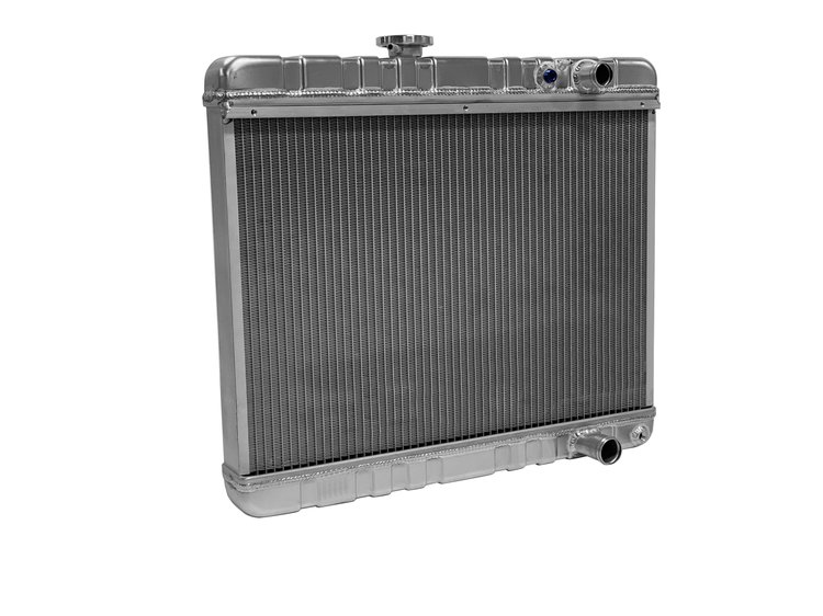 2-Row Aluminum Direct Fit Radiator with Transmission Cooler for 1966-1967 Pontiac GTO [Natural]