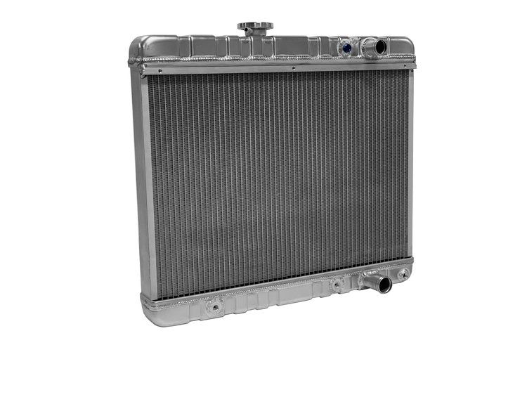 2-Row Aluminum Direct Fit Radiator with Transmission Cooler for 1966-1967 Pontiac GTO [Natural]