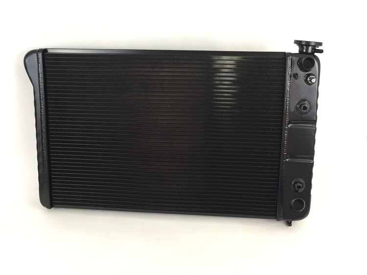2-Row Aluminum Direct Fit Radiator with Transmission Cooler for 1968-1972 Chevy Nova [Black]