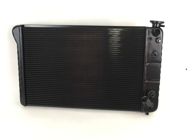 2-Row Aluminum Direct Fit Radiator with Transmission Cooler for 1967-1972 Chevy C10/C20/C30 & Chevy K10/K20 [Black]