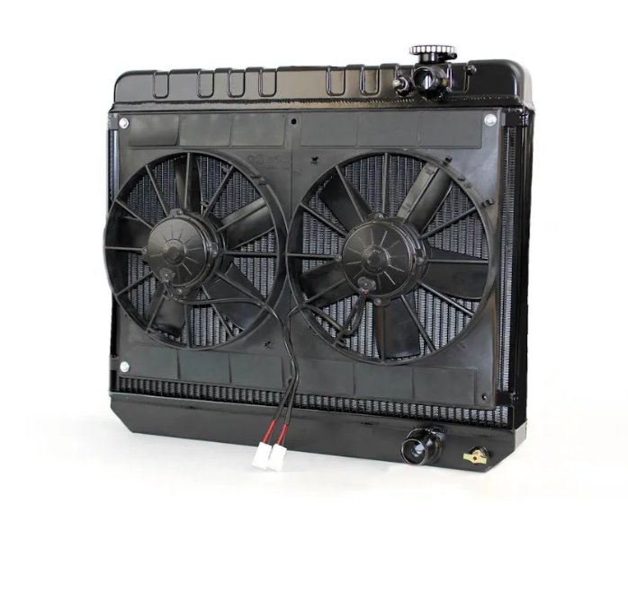 2-Row Aluminum Direct Fit Radiator for 1966-1967 Chevy Gto [Black]