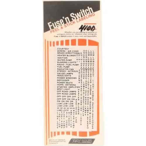 Peel & Stick Label Library Includes: One Black print on Clear background