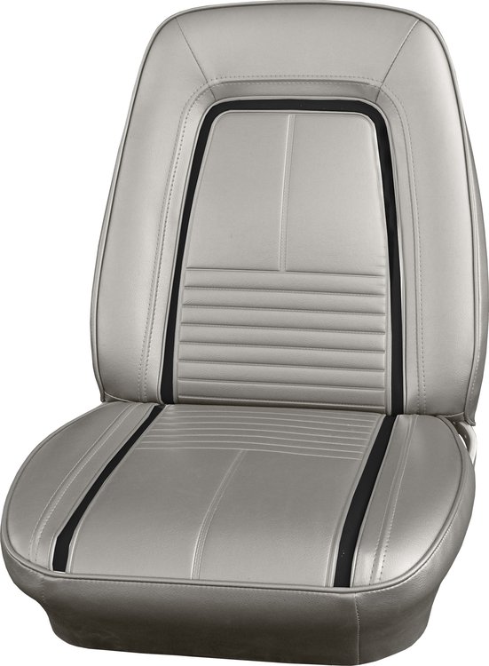 AA67GCD0010211G 67 CAMARO FRONT BUCKETS DELUXE - WHITE W/ BLK ACCENT