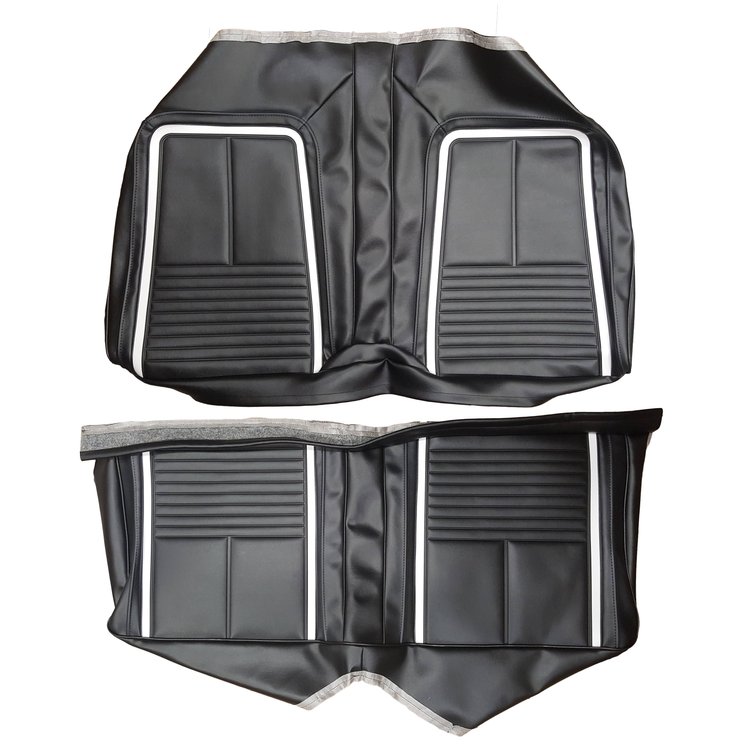 AA67GCD0045531G 67 CAMARO FOLD-DOWN HTP REAR DELUXE - RED W/ BLACK ACCENT
