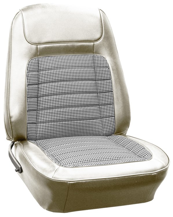 AA68GCDC010833G 68 CAMARO CUSTOM CLOTH BUCKETS BLK/WHT HOUNDSTOOTH/WHITE