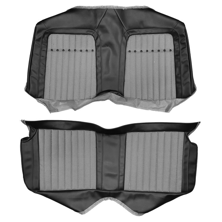 AA69GCDC040827G 69 CAMARO CLOTH FIXED HTP REAR - BLK/WHT HNDSTOOTH/BLACK