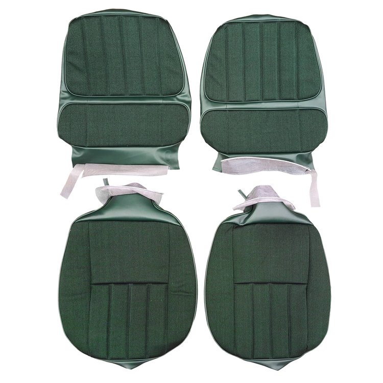 AA70GCDC010445G 70 CAMARO DELUXE CLOTH BUCKET SEATS UPHOL- GRN/BLK S&P/GREEN