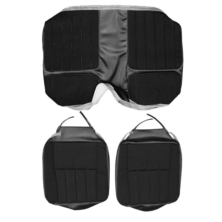 AA70GCDC040126G 70 CAMARO DELUXE CLOTH REAR SEAT UPHOL - BLACK S&P/BLACK