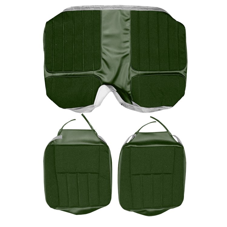 AA70GCDC040445G 70 CAMARO DELUXE CLOTH REAR SEAT UPHOL - GRN/BLK S&P/GREEN
