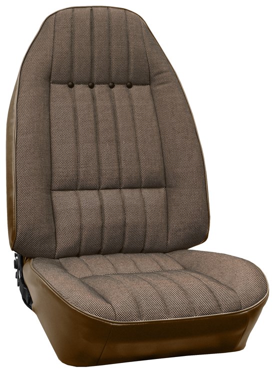 AA71GCDC010707G 71 CAMARO DELUXE CLOTH BUCKET SEAT UPHOL- SAD/BLK S&P/SADDLE