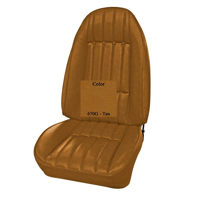AA72GCS0010670G 72 CAMARO FRONT BUCKETS STANDARD - TAN