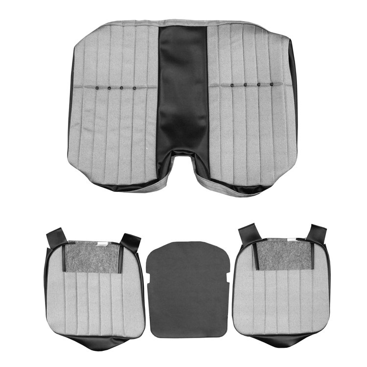 AA73GCDC040123G 73 CAMARO TYPE LT CLOTH REAR UPHOL- BLK/WHT ZIGZAG/BLACK